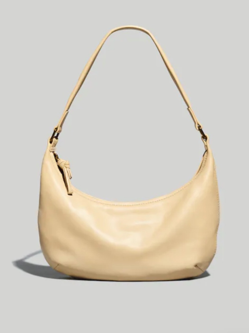 Madewell The Piazza Small Slouch Shoulder Bag Crescent Shoulder Bag in Beige